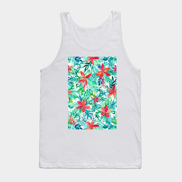 Paradise Floral - a watercolor pattern Tank Top by micklyn